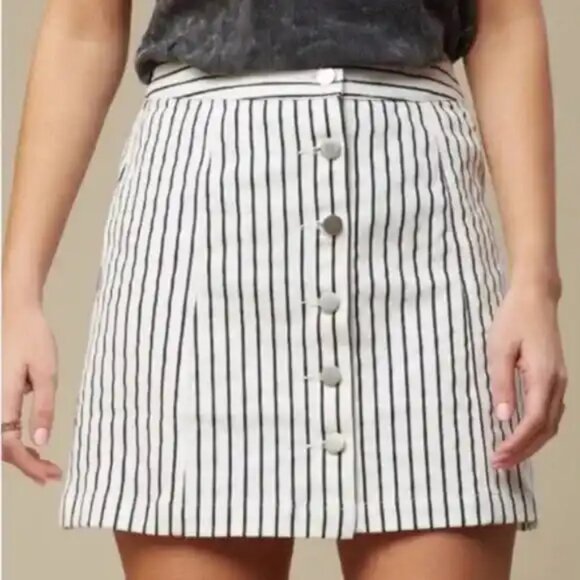 NWOT Altar'd State Eseria Cotton Pinstriped Skirt - Picture 1 of 5